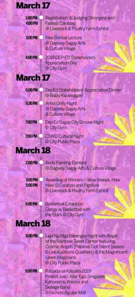 SINIGAYAN FESTIVAL SCHEDULE OF ACTIVITIES SINIGAYAN FESTIVAL SCHEDULE OF ACTIVITIES