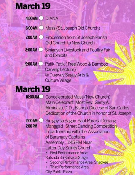 SINIGAYAN FESTIVAL SCHEDULE OF ACTIVITIES SINIGAYAN FESTIVAL SCHEDULE OF ACTIVITIES